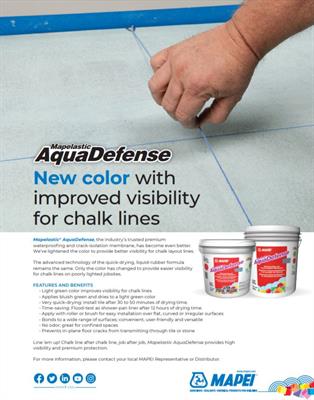 Mapelastic AquaDefense - New color with improved visibility for chalk lines